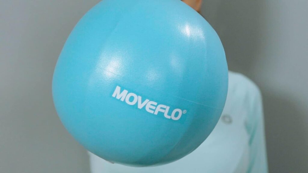 Moveflo Pilates Ball | Blue 23-25cm Soft Exercise Ball | Pelvic Health Exercise | Mini Gym, Yoga, Pilates, Physical Therapy Ball | Studio, Gym, Office or Home Equipment