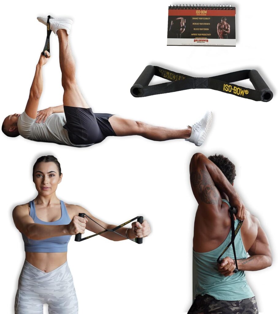 Iso-Bow by Bullworker - Portable Isometric Exercise Strap for Fast Strength and Flexibility - Stretching Tool for Yoga and Pilates - Home and Travel Fitness Equipment